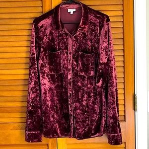 Shyanne Rich Velvet LookButton Down Top SZ XL